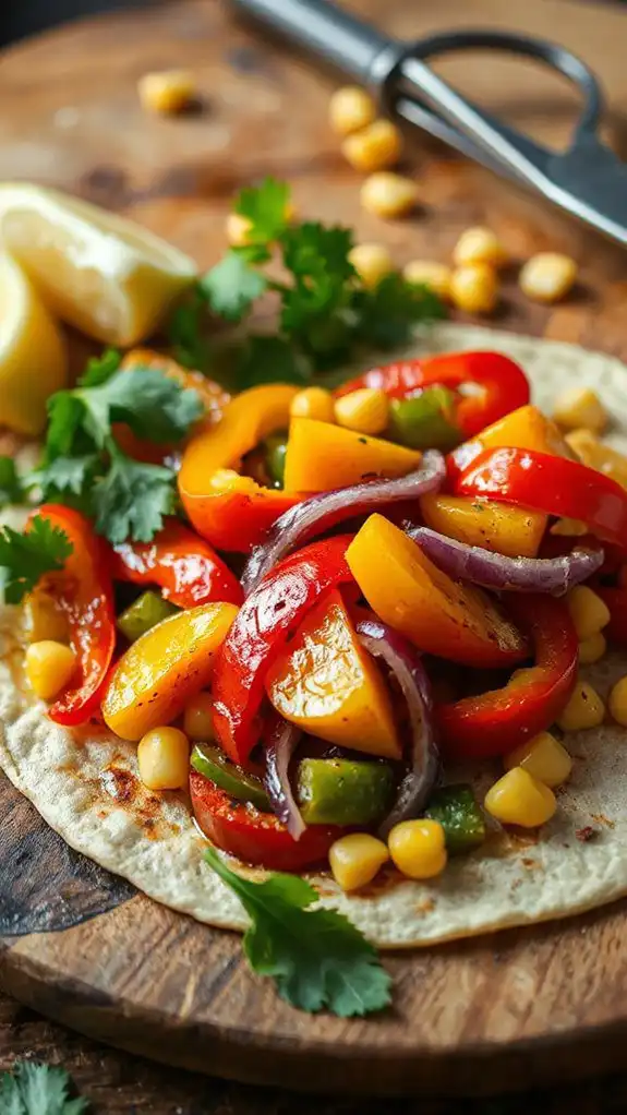 saut ed vegetables added inside