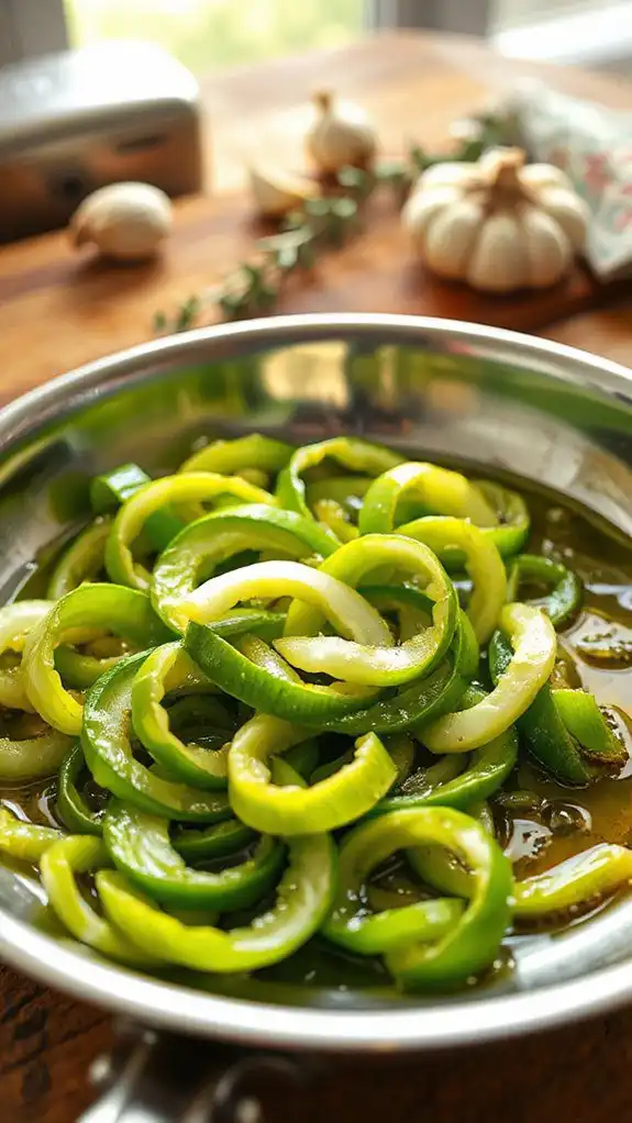 saut leeks with olive oil
