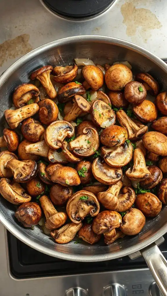 saut mushrooms until golden
