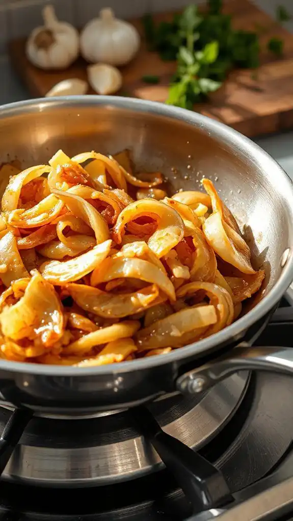 saut onions and garlic