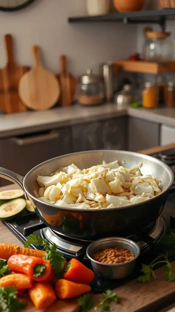saut onions until clear