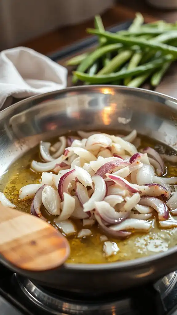 saut onions until clear