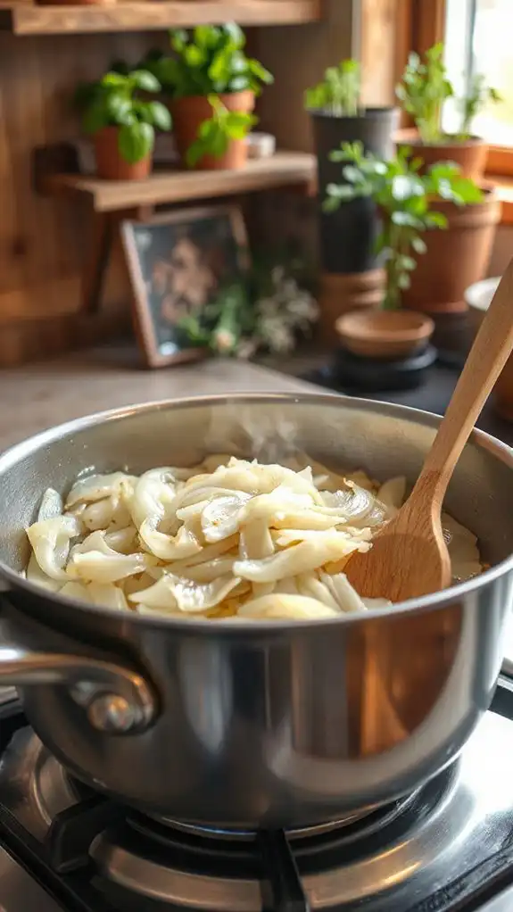 saut onions until clear