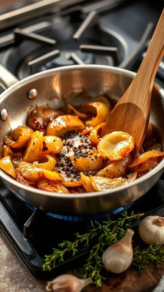 saut onions until golden