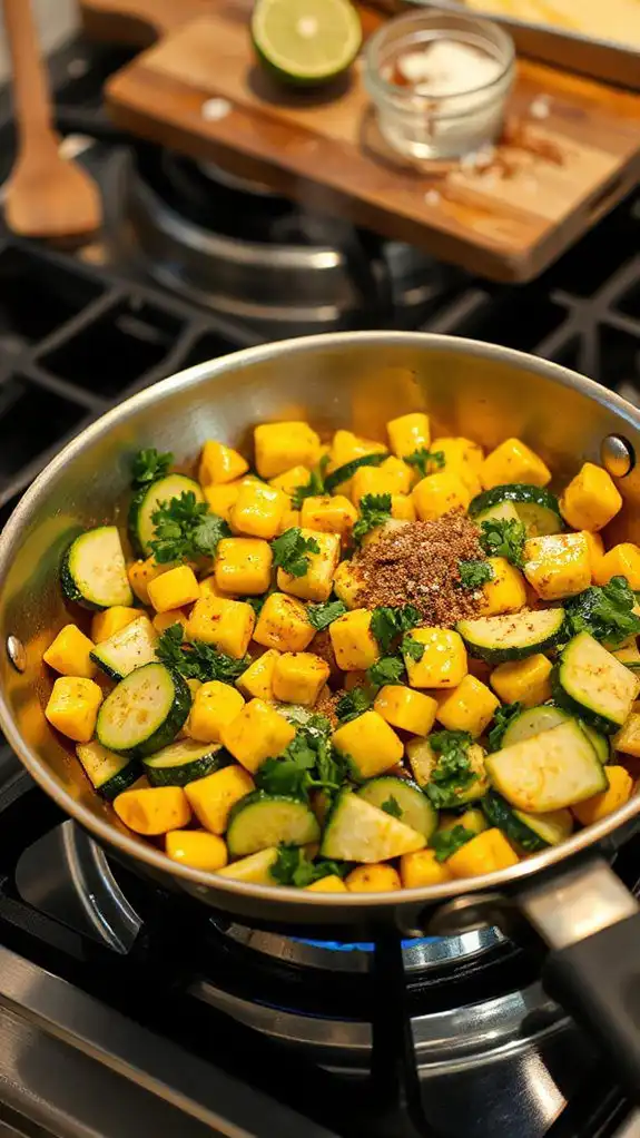 saut vegetables until tender