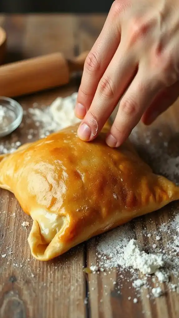 seal pastry edges tightly