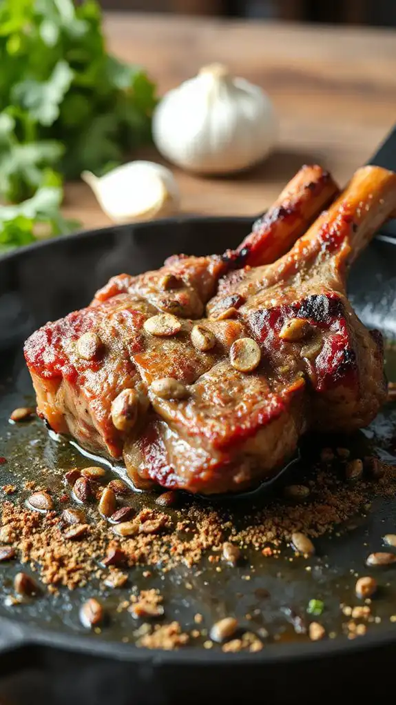 sear lamb at high heat