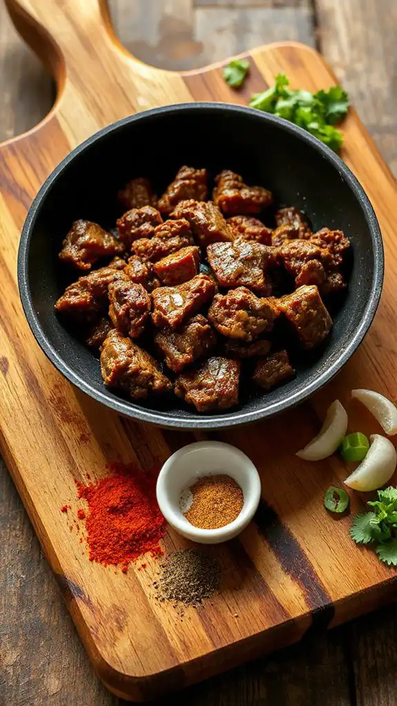 season beef with spices