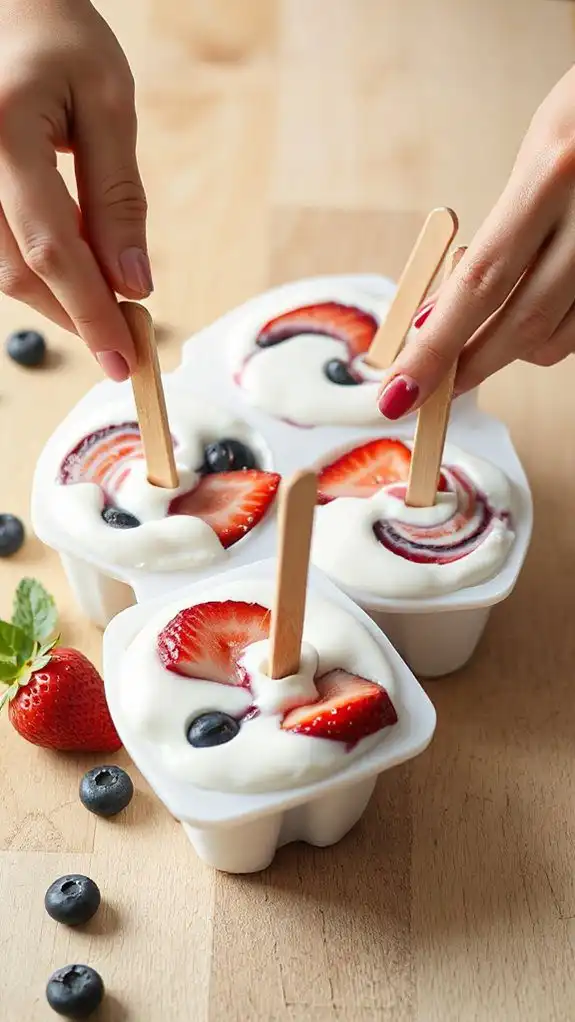 securely insert popsicle sticks