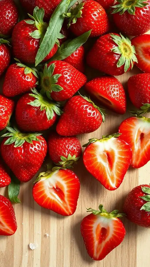 select ripe strawberries carefully