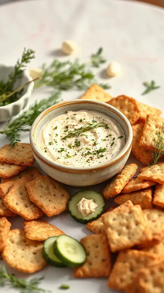 serve with crispy crackers