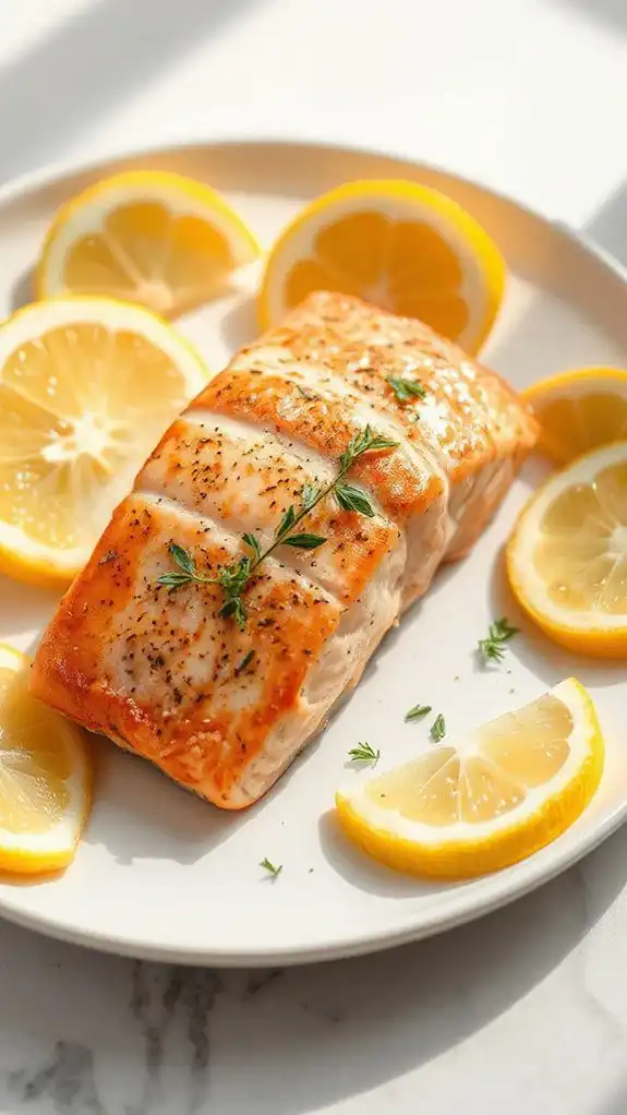 serve with lemon wedges