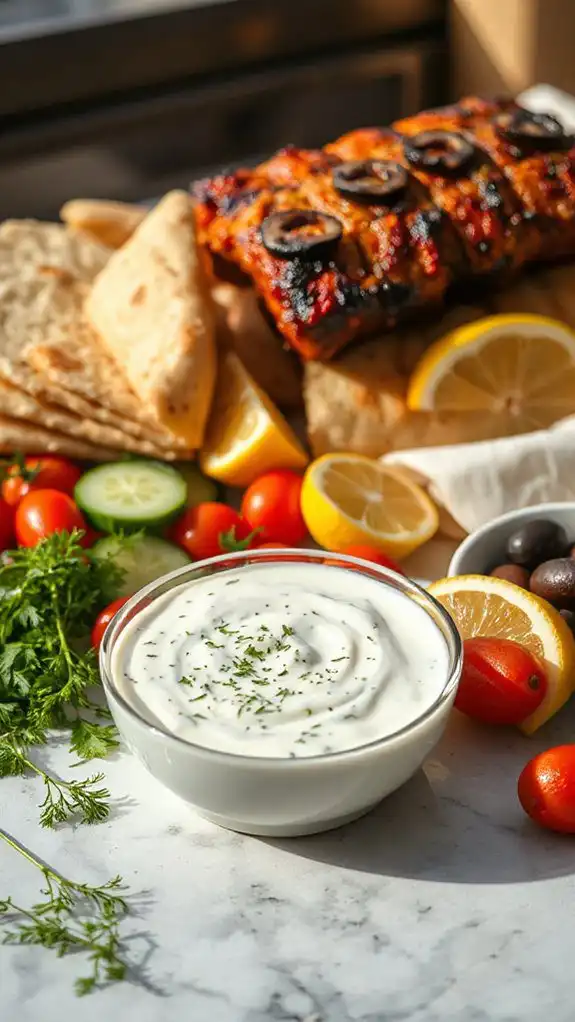 serve with tzatziki sauce
