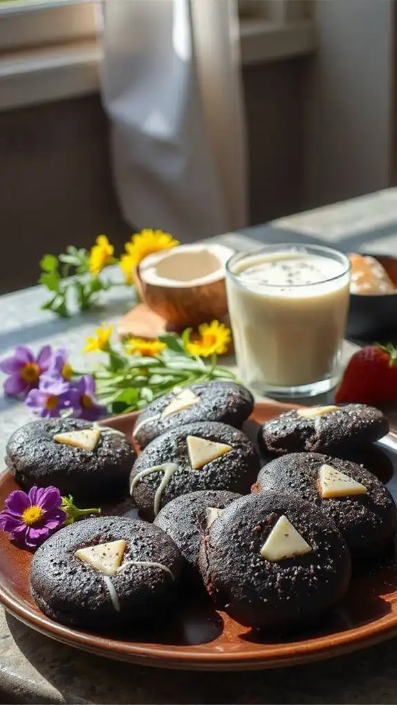 sesame cookies with chocolate