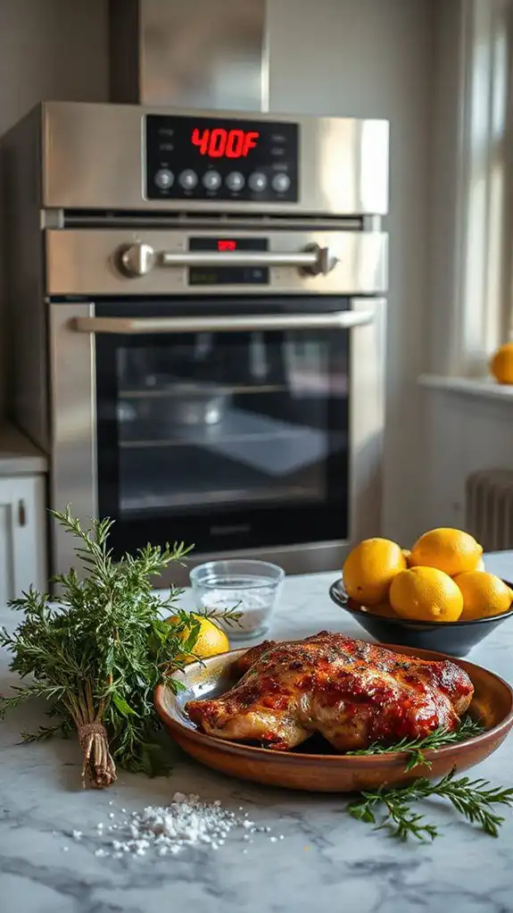 set oven to 400 f