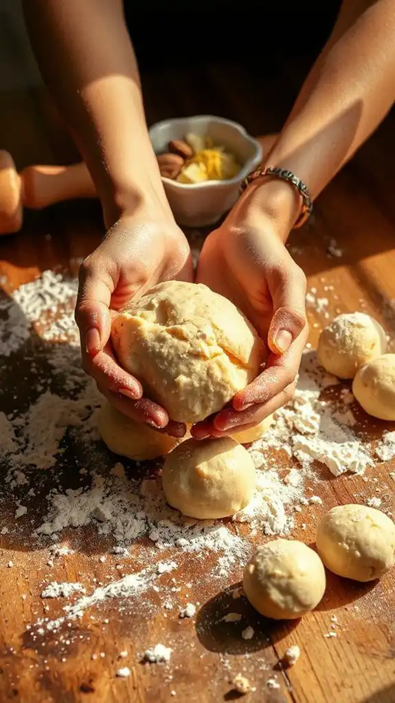 shape dough into spheres