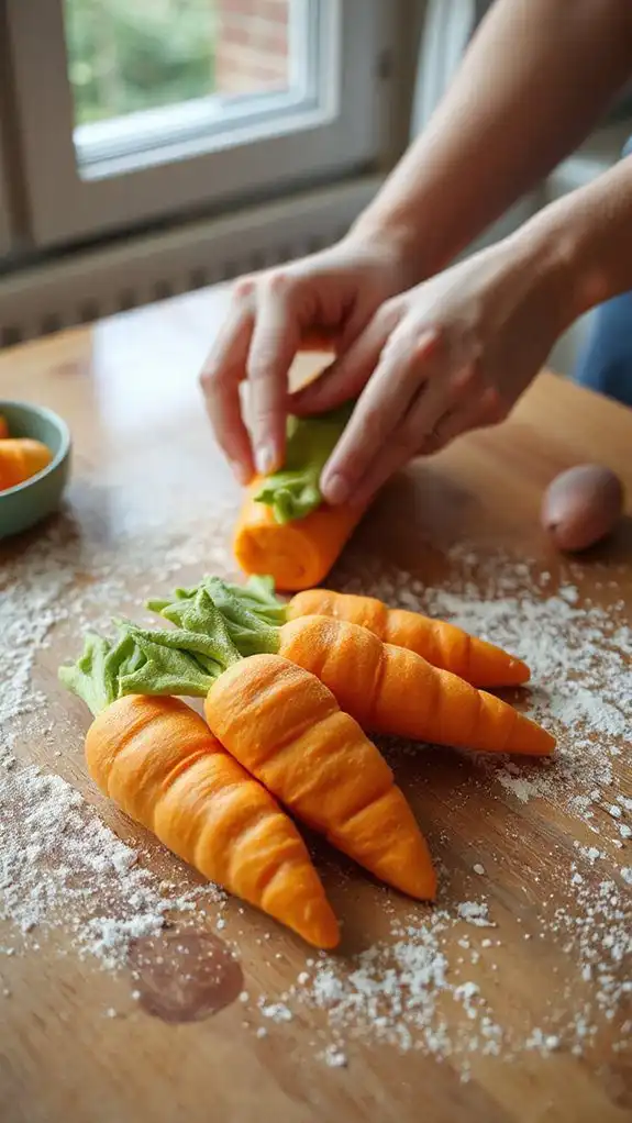 shape marzipan into carrots