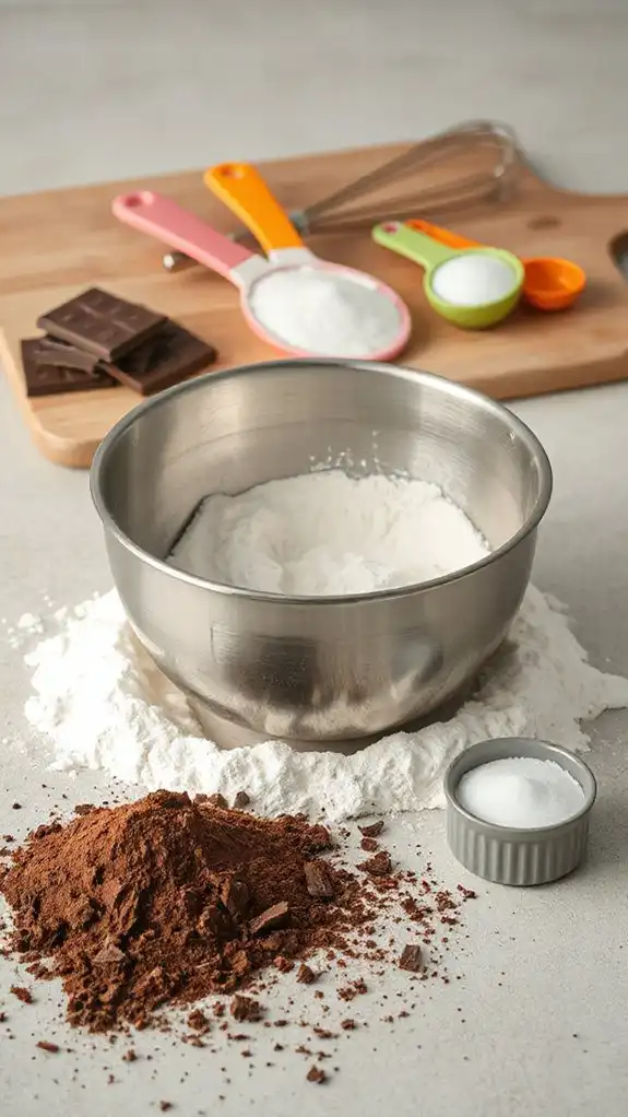 sift and blend dry ingredients