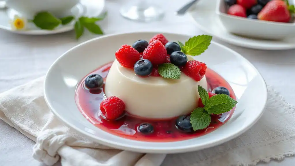 silky panna cotta dessert