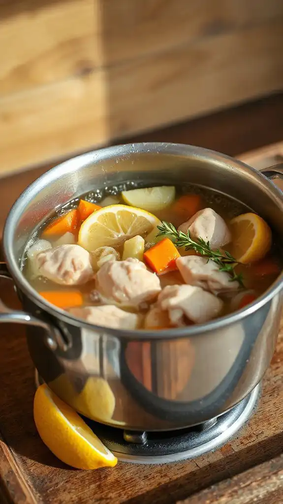 simmer chicken until tender