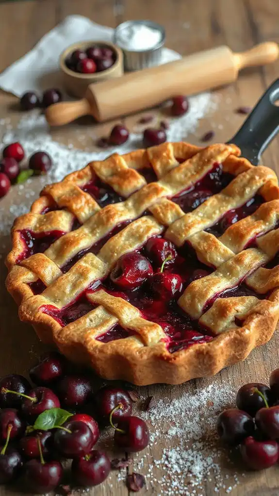 skillet baked cherry fruit pie