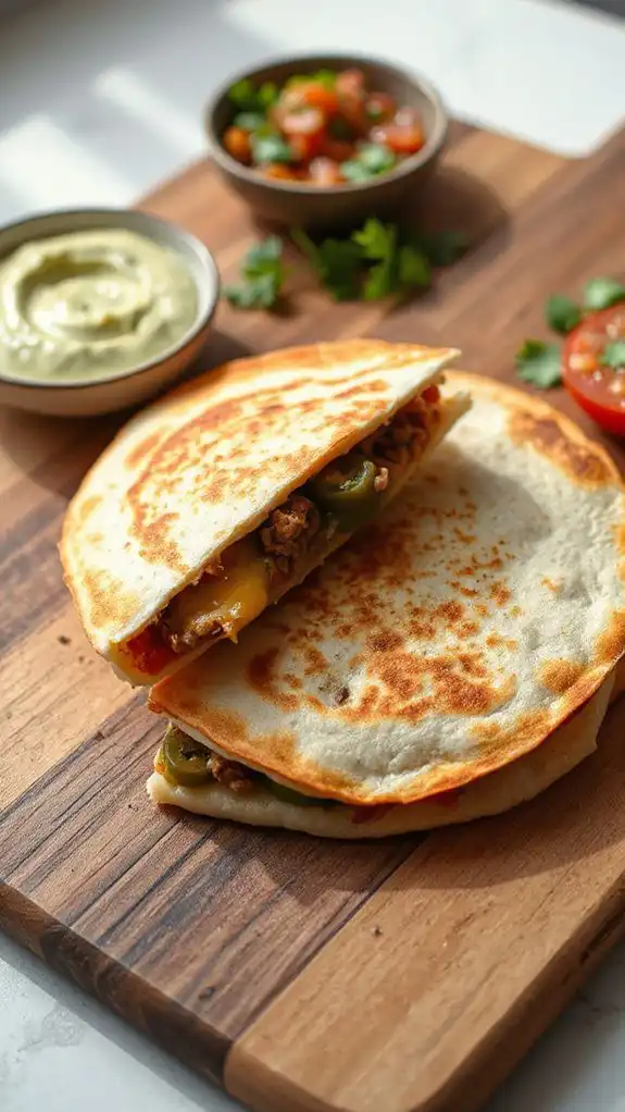 slice quesadilla into triangles