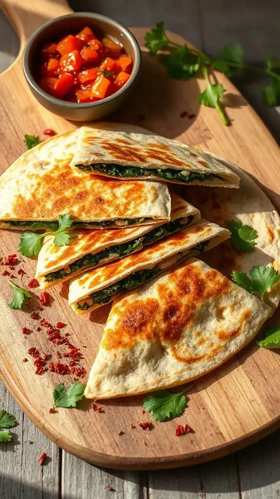 slice quesadilla into wedges