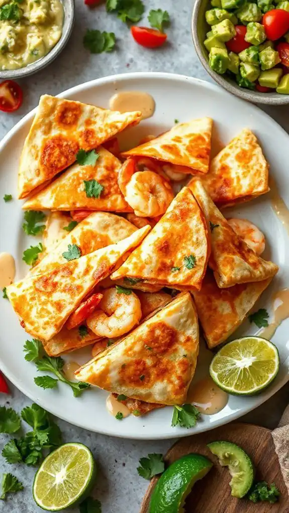 slice quesadillas into wedges
