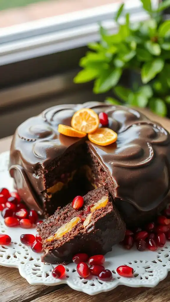 spiced chocolate fruit cake