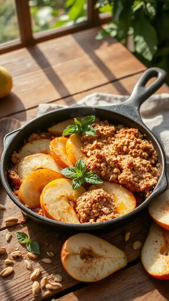 spiced pear crumble dessert