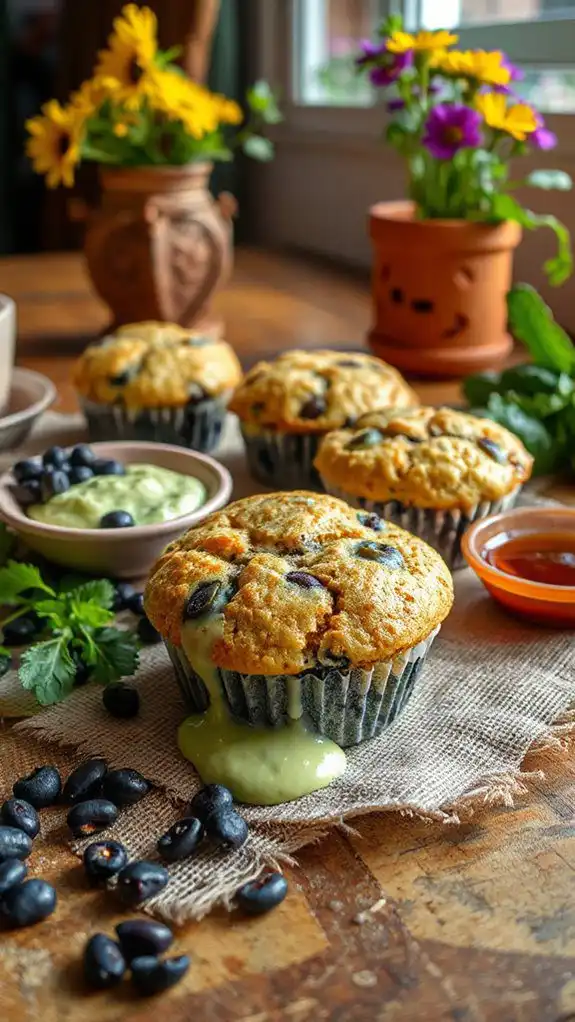spicy blue corn muffins