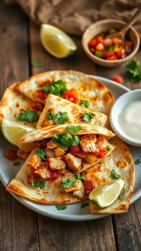 spicy southwestern chicken quesadillas