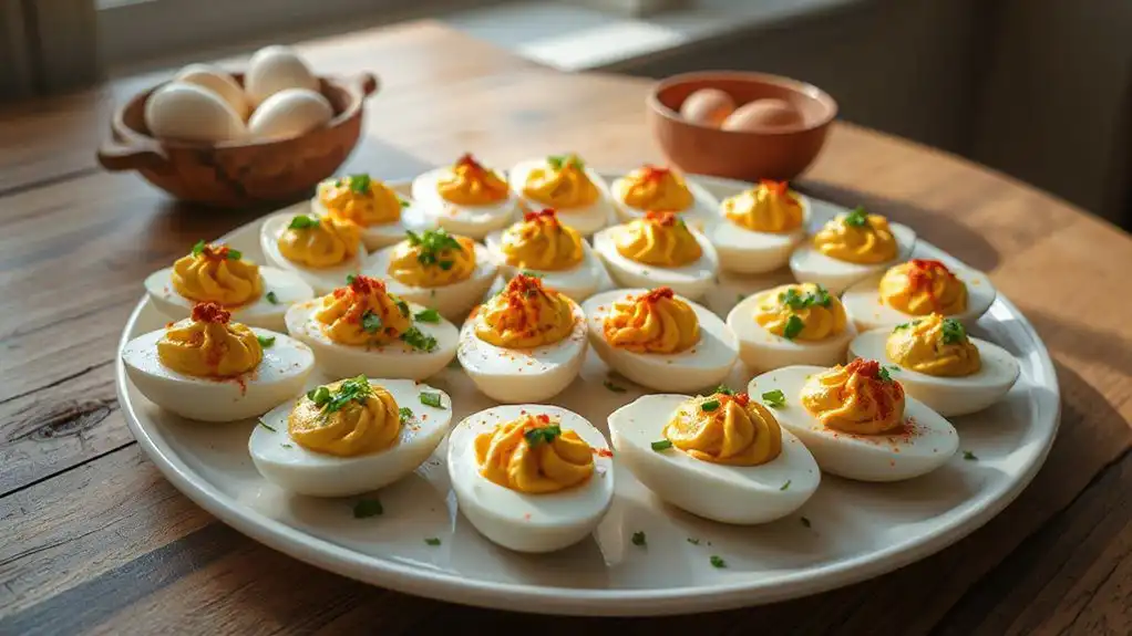 spicy sriracha deviled eggs