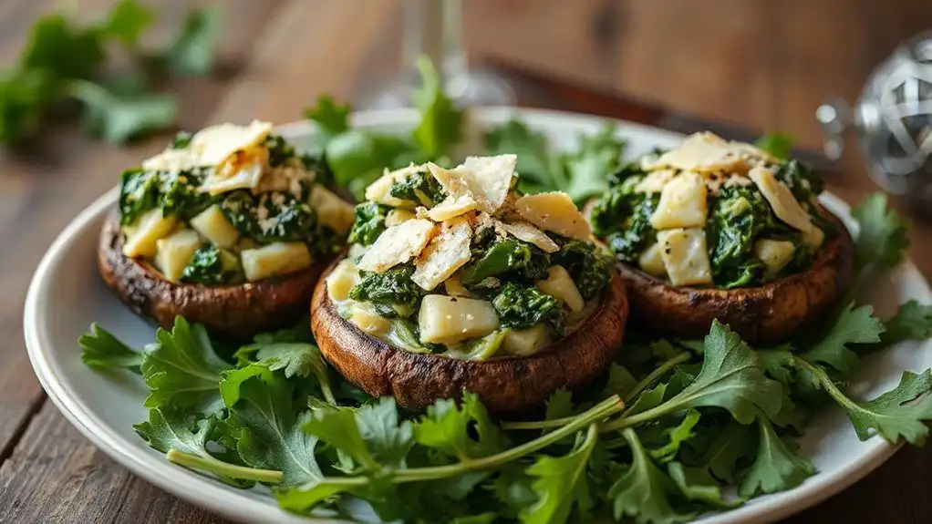 spinach artichoke stuffed mushrooms