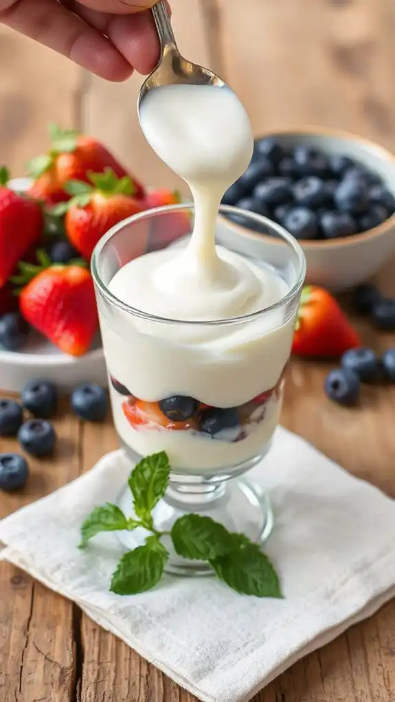 spoon smooth yogurt layer spoon smooth yogurt layer