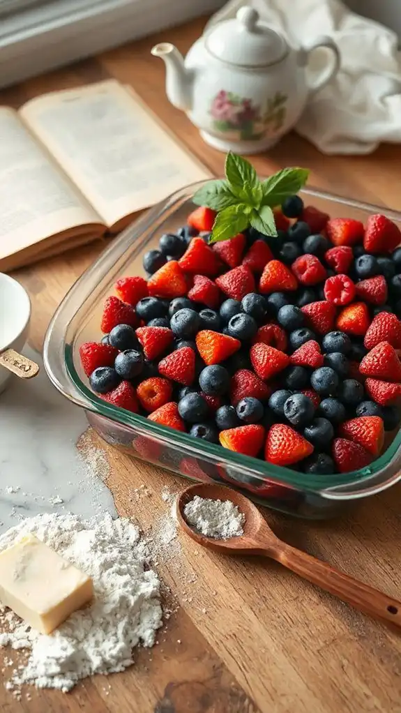 spoon vibrant berries evenly