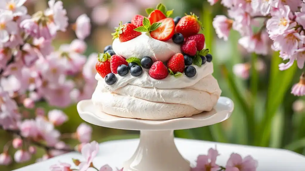 spring berry pavlova delight