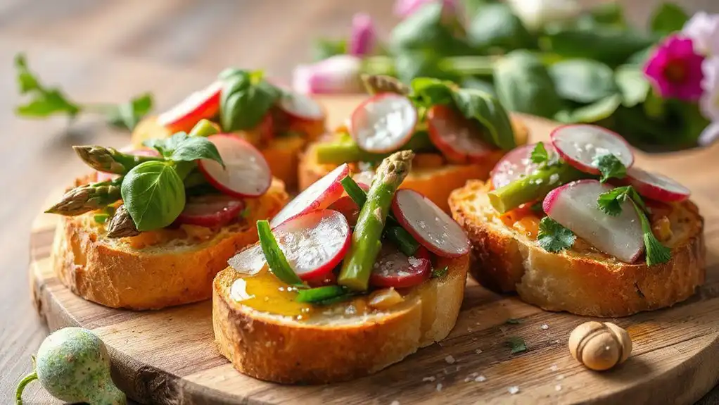 spring inspired rustic bruschetta
