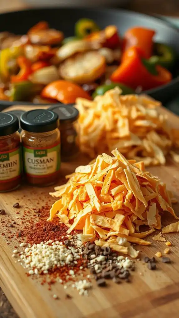 sprinkle cheese and spices