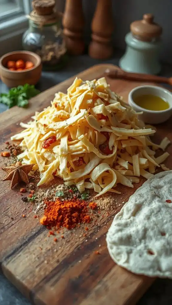 sprinkle cheese and spices