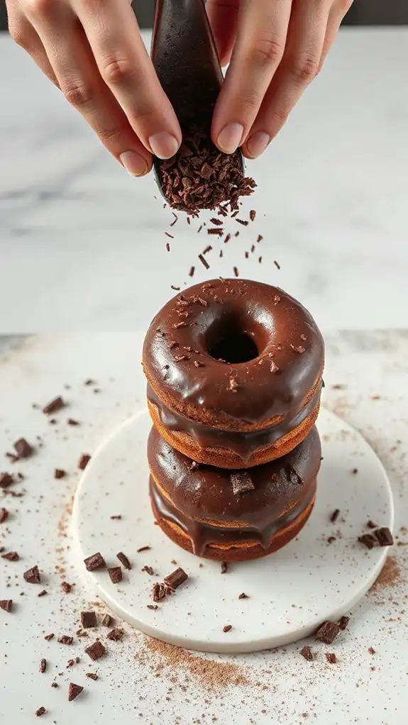sprinkle festive chocolate shavings