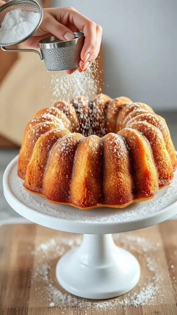 sprinkle powdered sugar elegantly