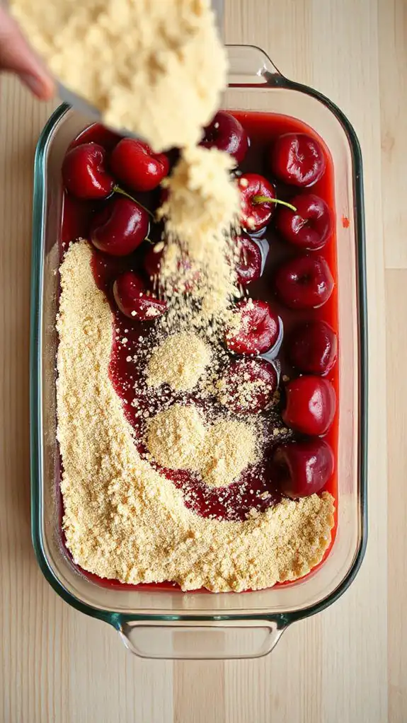 sprinkled uniformly over filling
