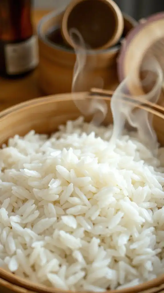 steamed plump creamy rice