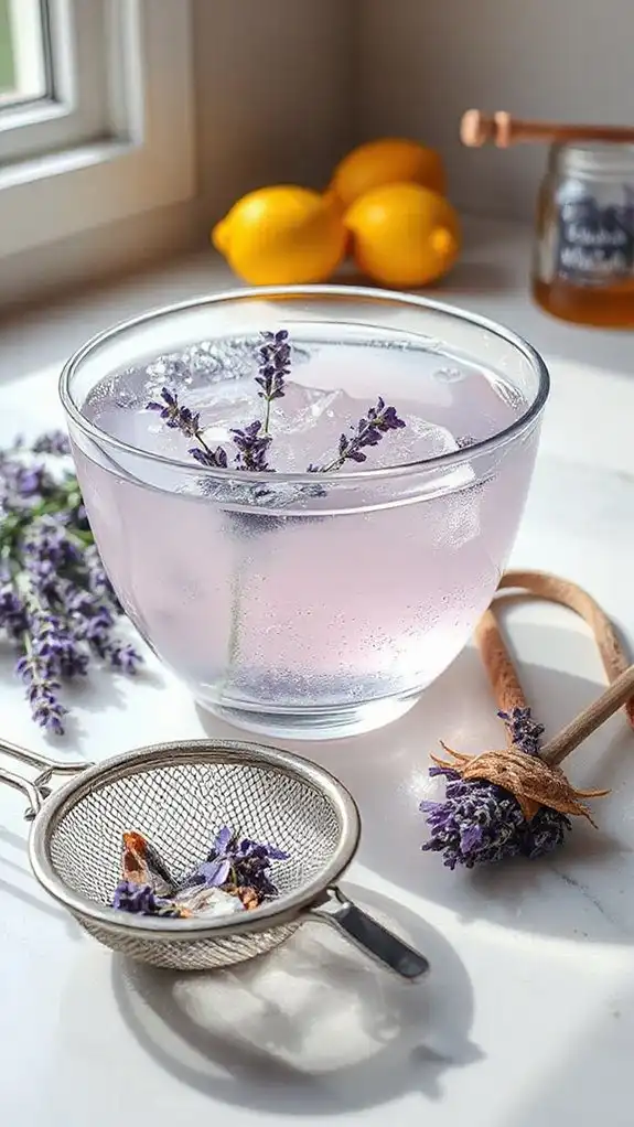 strain lavender infused water