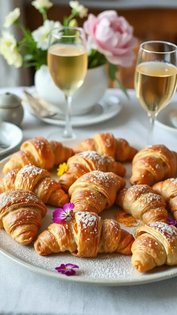 strategically layer mini croissants strategically layer mini croissants