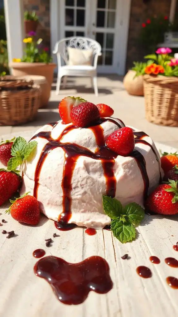 strawberry balsamic frozen dessert