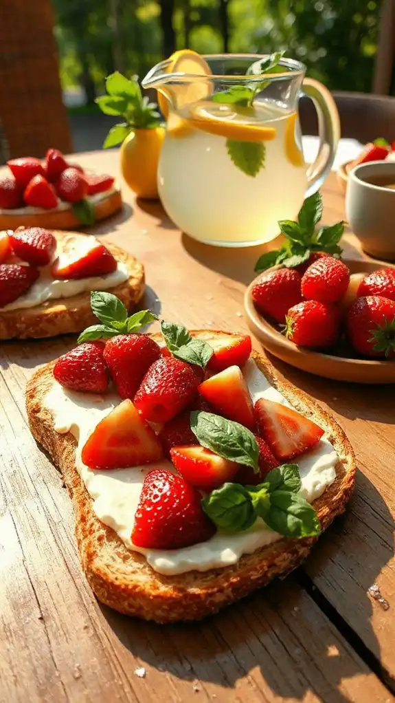 strawberry basil cream cheese toast strawberry basil cream cheese toast