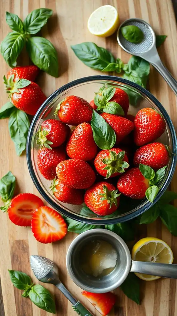 strawberry basil syrup preparation