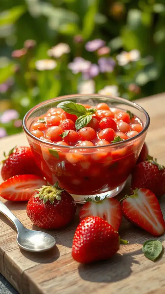 strawberry basil tapioca jam